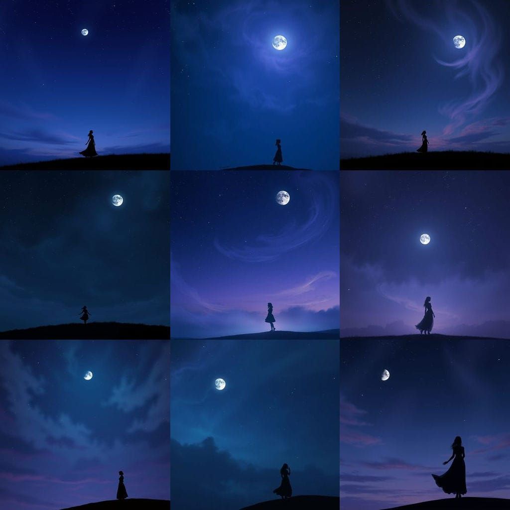 Ethereal Night Sky with Delicate Moonlight