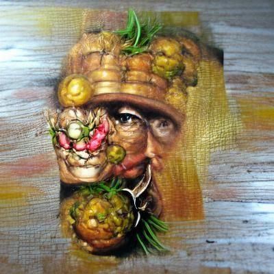 Vegetable Face Art in Arcimboldo Style
