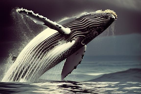 Humpback Whale Tail Fin Display: Detailed Digital Art