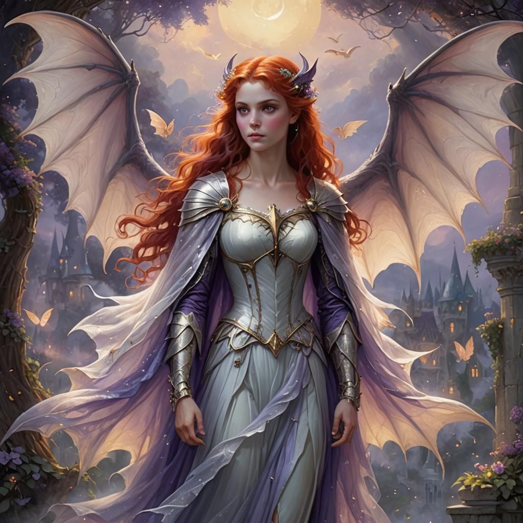 Ethereal Fantasy: Half-Illyrian with Bat Wings