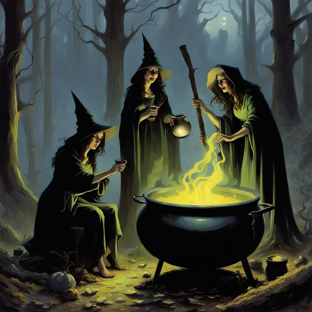 Witches Brew Potion in Forest, Sinister Style