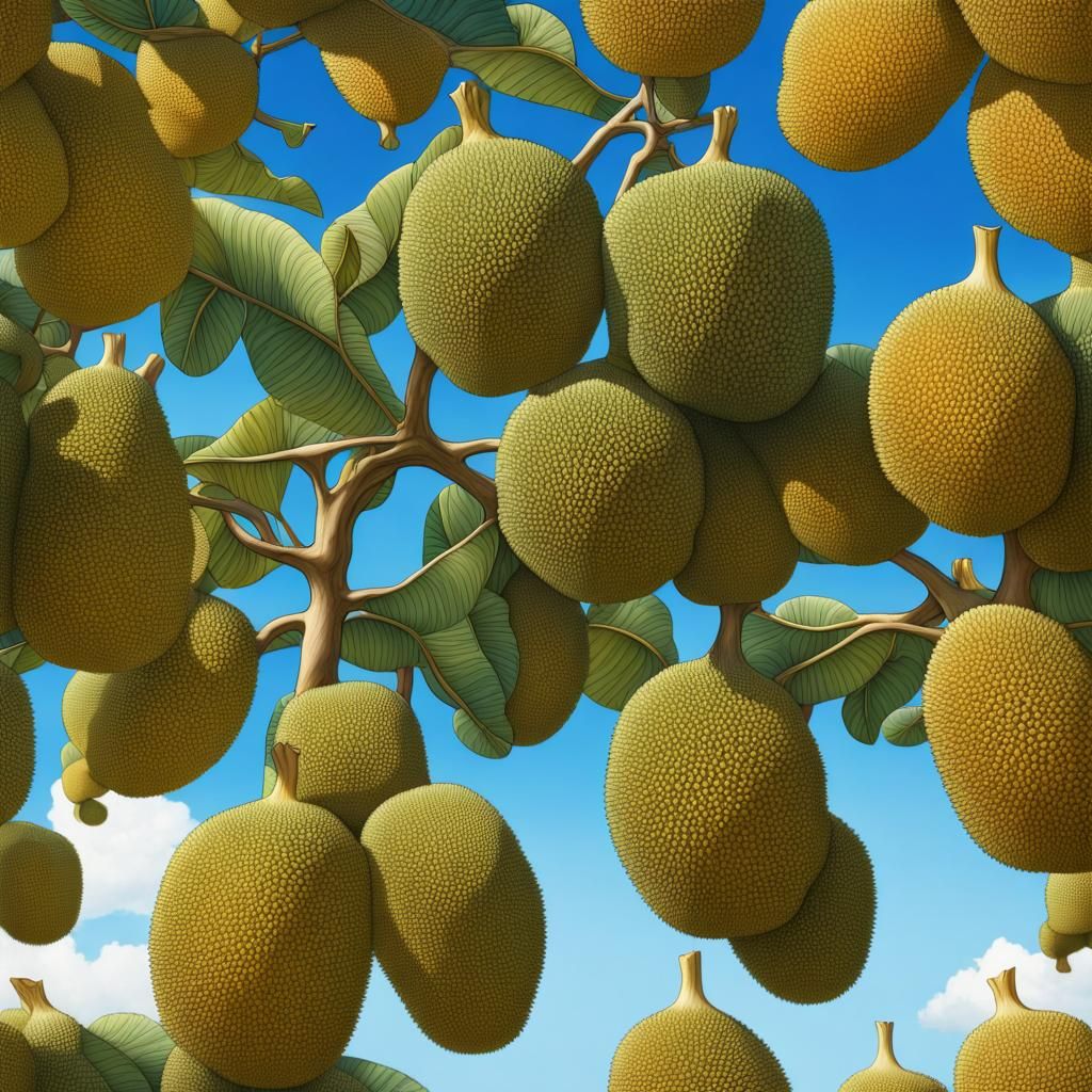 Jackfruit Garden: Hyperdetailed Watercolor Concept Art
