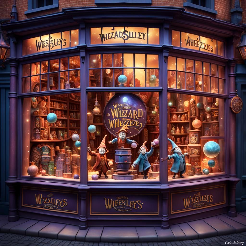 Weasleys' Wizard Wheezes Window Display in Diagon Alley