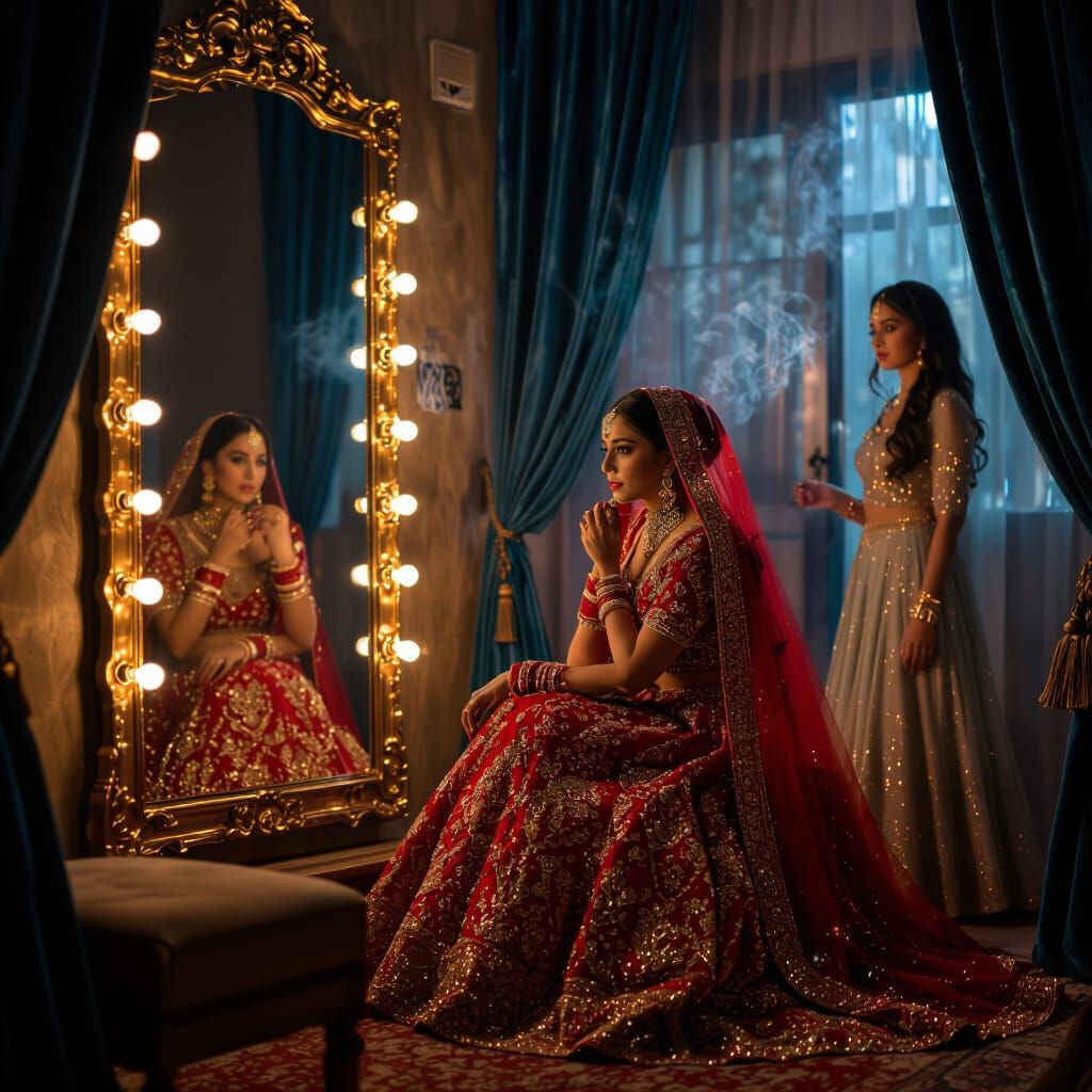 Urdu Drama Scene: Bride Prepares in Modern Kotha