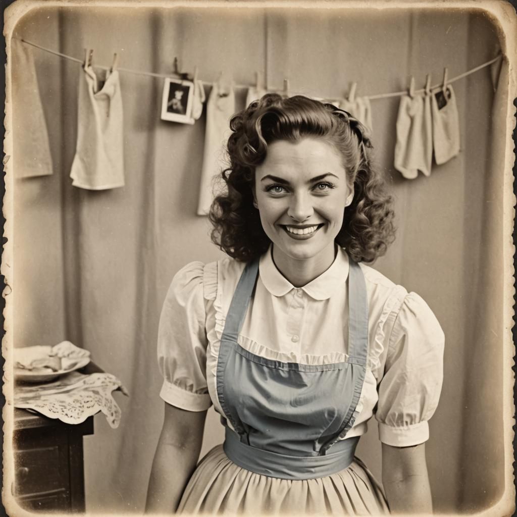 Vintage Sepia Portrait of a Smiling Lady