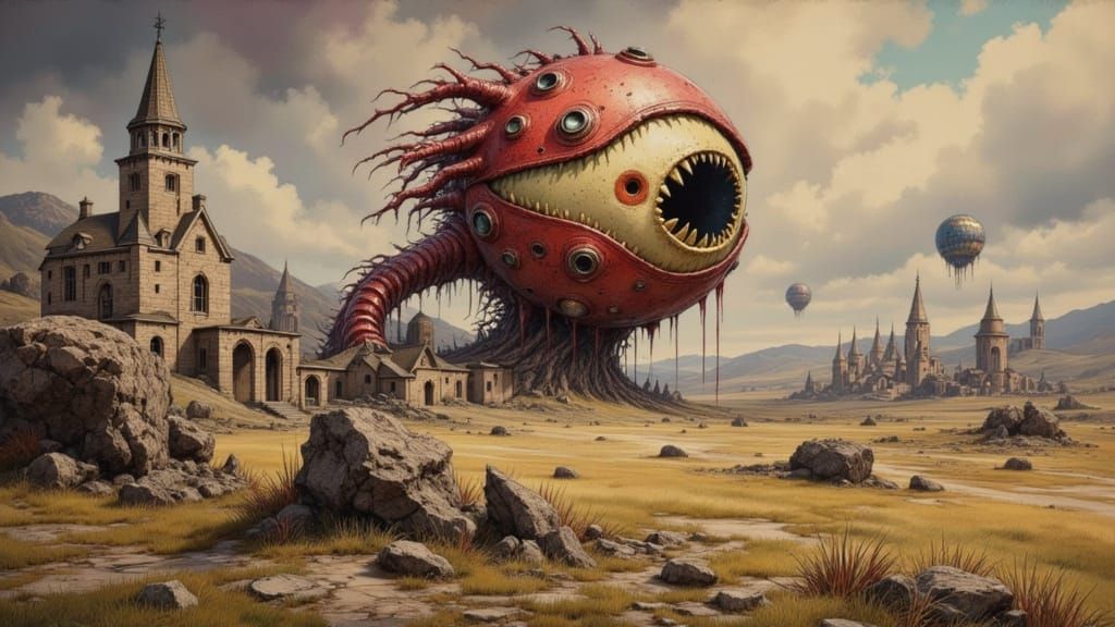 Menacing Biomechanical Eyeball Guardian