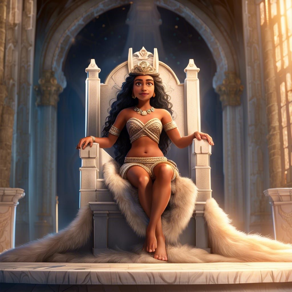 Greek Goddess Moana in Exquisite Throne Room