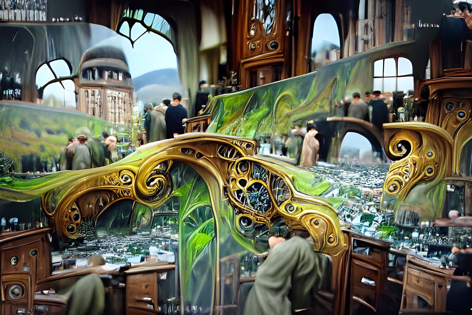 Art Nouveau Fantasy City Matte Painting
