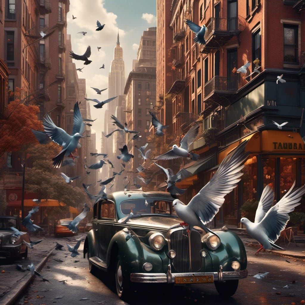 Pigeon in New York City: Tamara de Lempicka Style