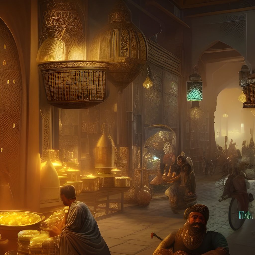 City of Brass: Baghdad Bazaar Matte Painting