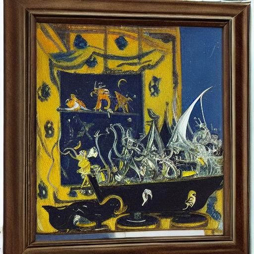 Crystal Ship with Crystal Mice: A Digital Still Life