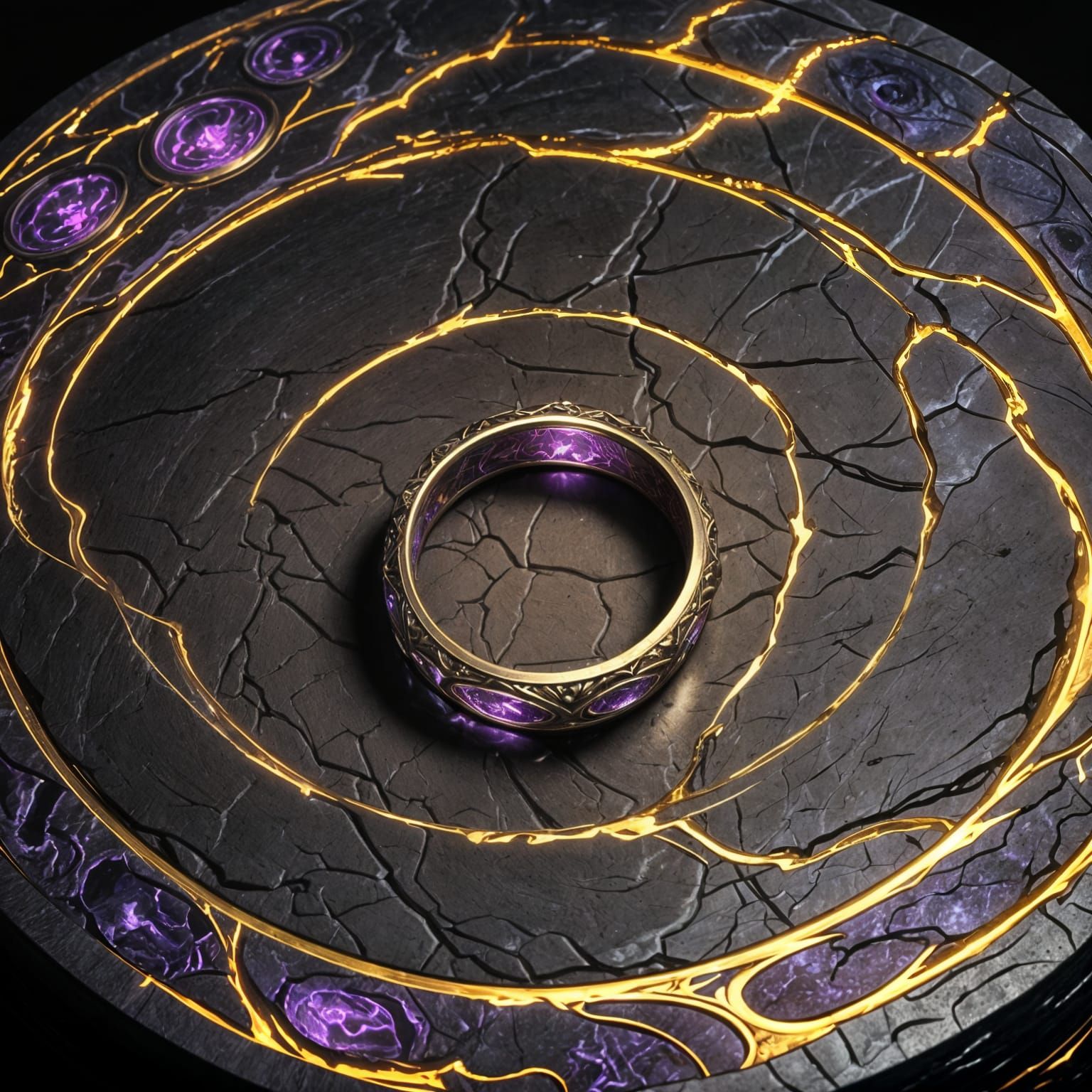 Ring of Power on Pedestal: Dark Fantasy Concept Art