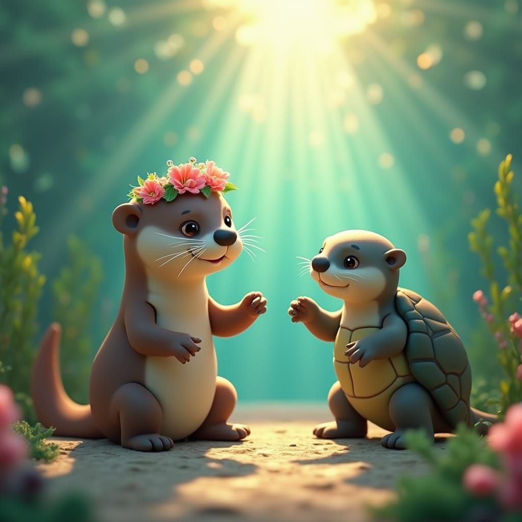 Kawaii Otter Presents Pearl in Pixar-Inspired 3D Art