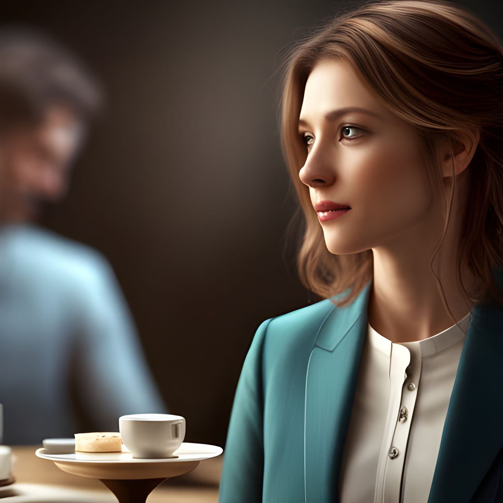 Photorealistic Cafe Scene with Tea, 8K Resolution