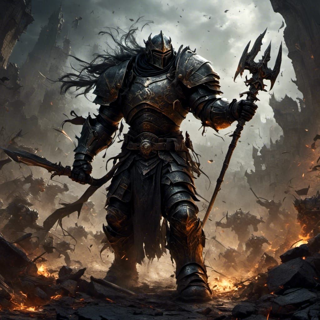 Gothic Warrior in Dark Fantasy Concept Art