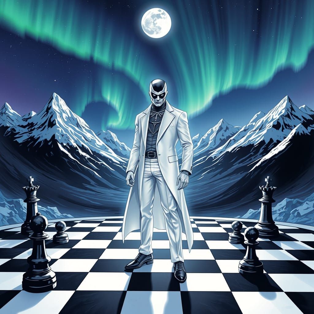 Moon Knight in Epic Comic Book Art Style