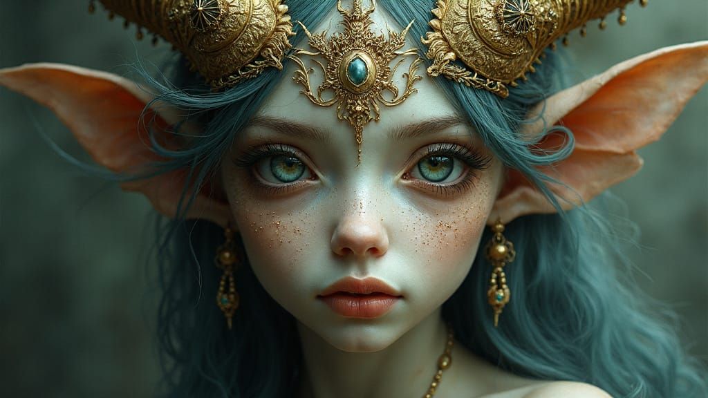 Elegant Elvish Character Portrait in Dark Fantasy Style