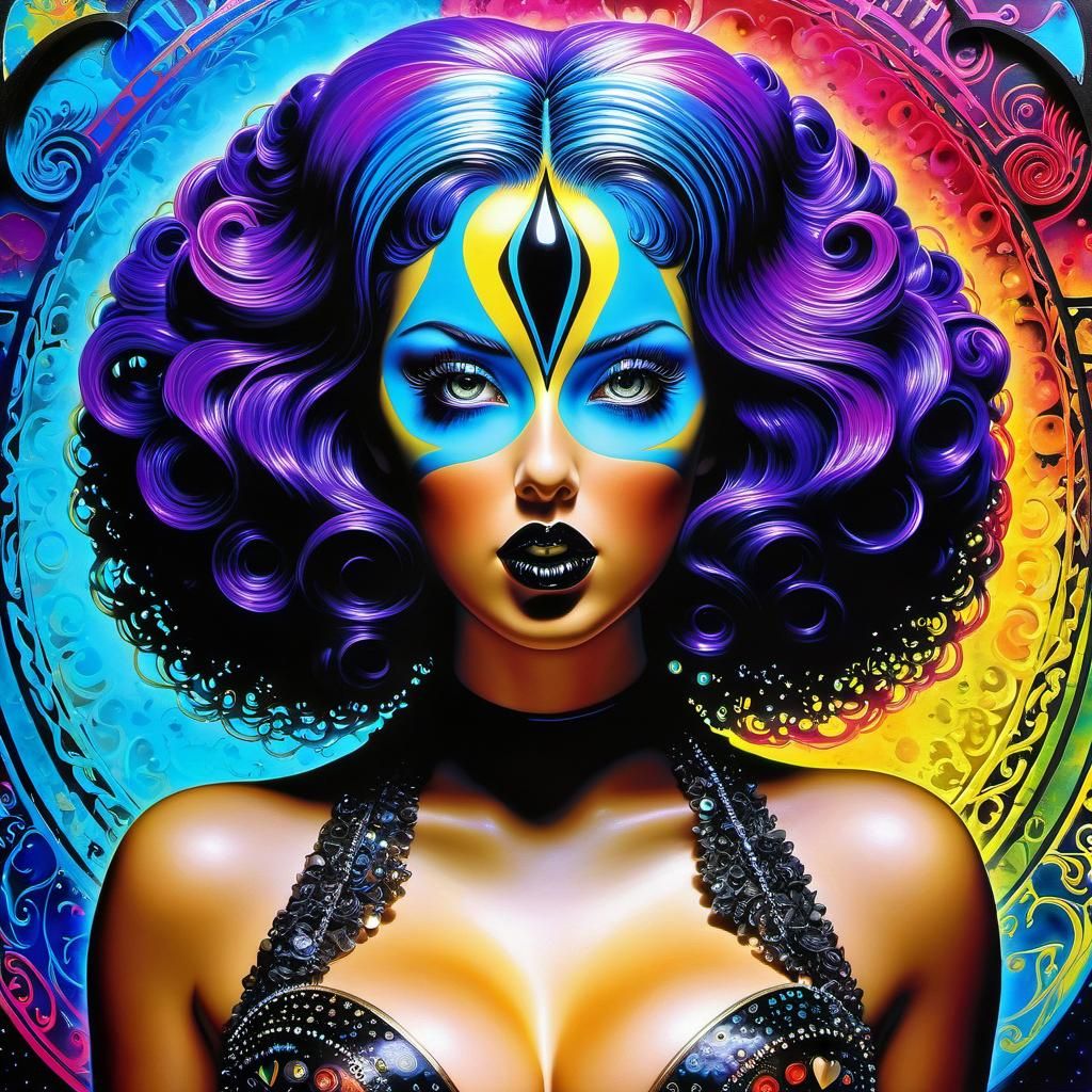 Surreal Mixed Media Art: Psychotic Bimbo