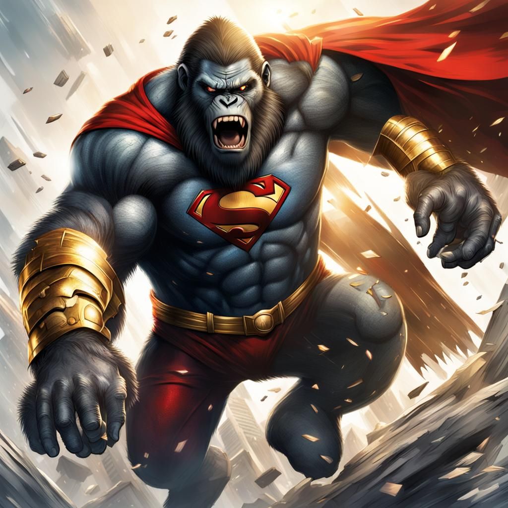 Armored Gorilla Grodd vs Superman Cover
