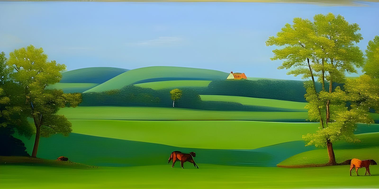 Maine Landscape Painting in Barbizon School Style