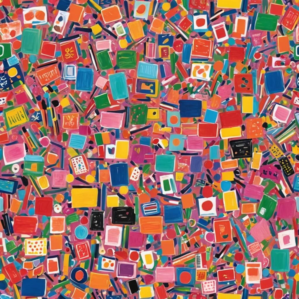 Playful Stationary Objects in Gouache Style