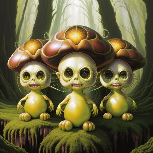 Surreal Alien Life Forms in Psychedelic Fractal Art