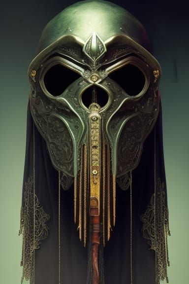 Dystopian Plague Doctor in Dark Academia Style