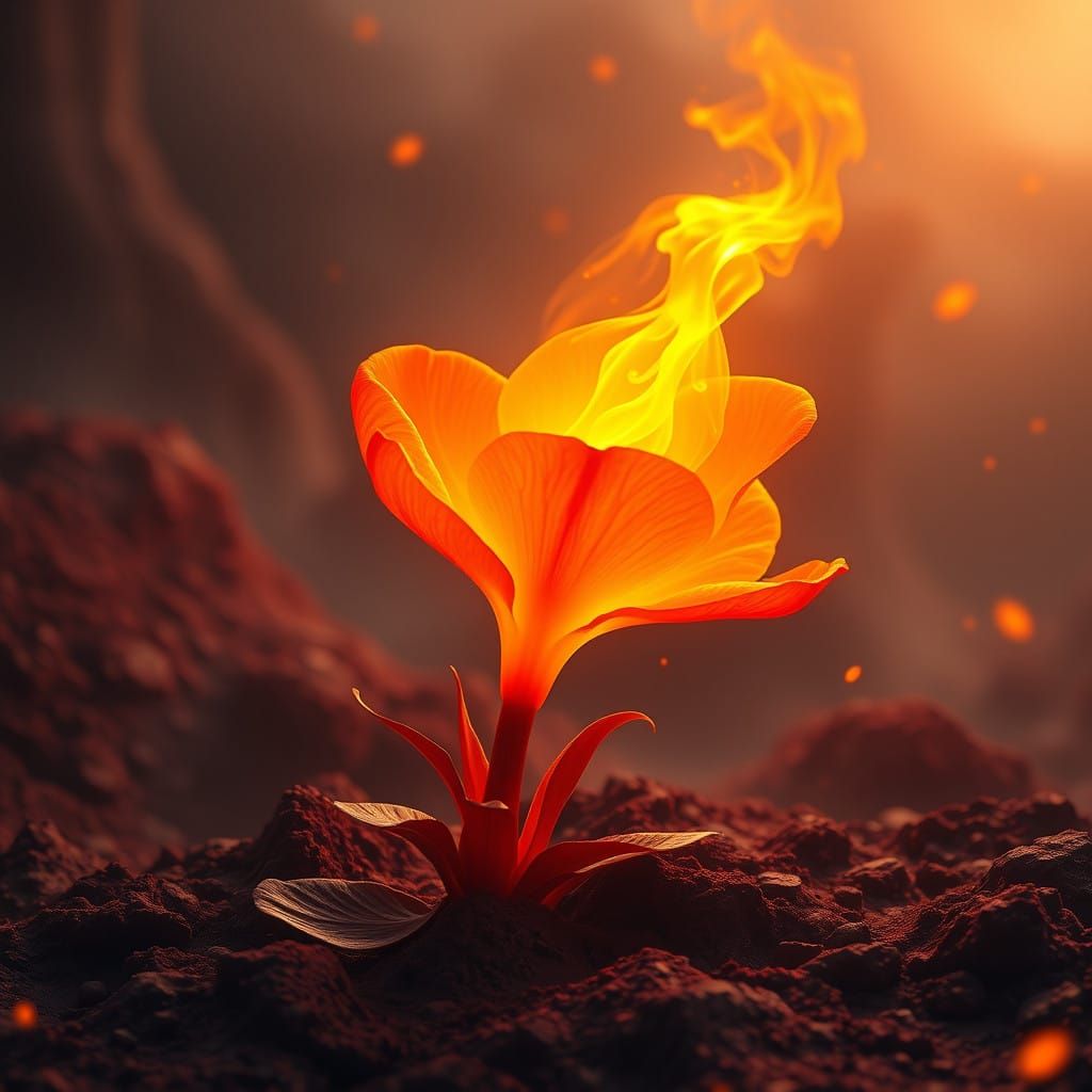 Fiery Bloom in Vibrant, Golden Light