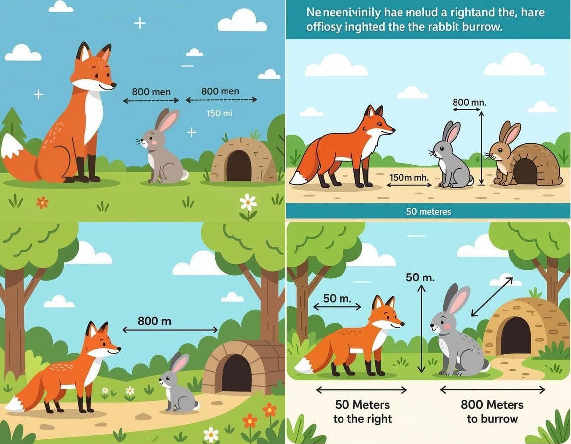 Physics Kinematics Problem with Fox, Hare, and Burrow