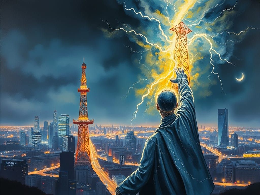 Electric Man Absorbs City's Power in Ethereal Bioluminescent...