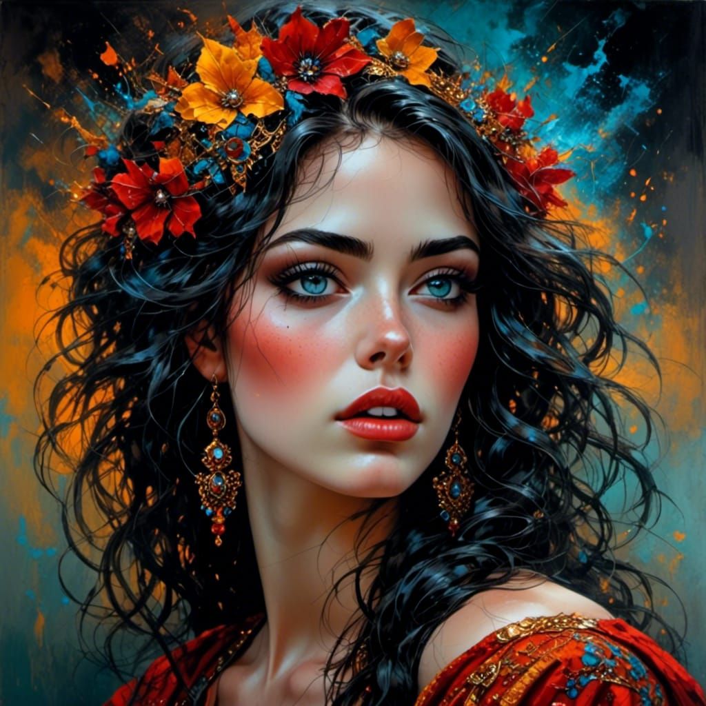 Beautiful Woman Portrait with Expressive Eyes