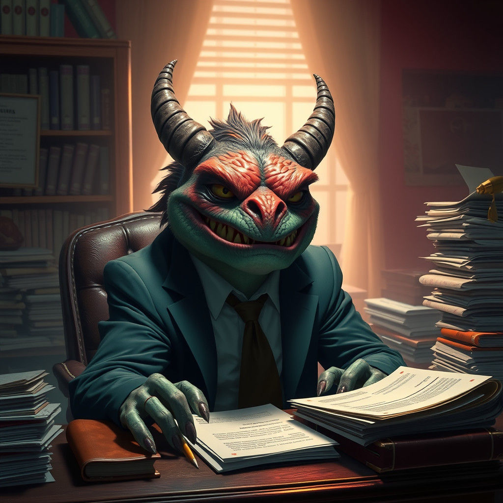 Charismatic Monster's Disappointment: A Matte Painting