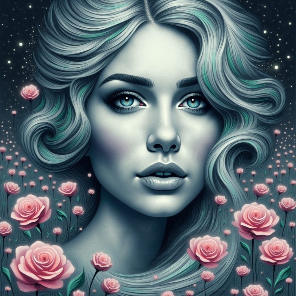 Dreamy Neon Oasis in Vibrant Bloom