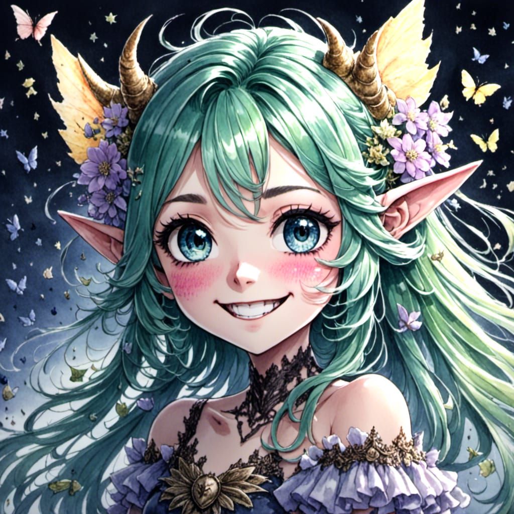 Smiling Shadow Monster in Goblin Fantasy Style