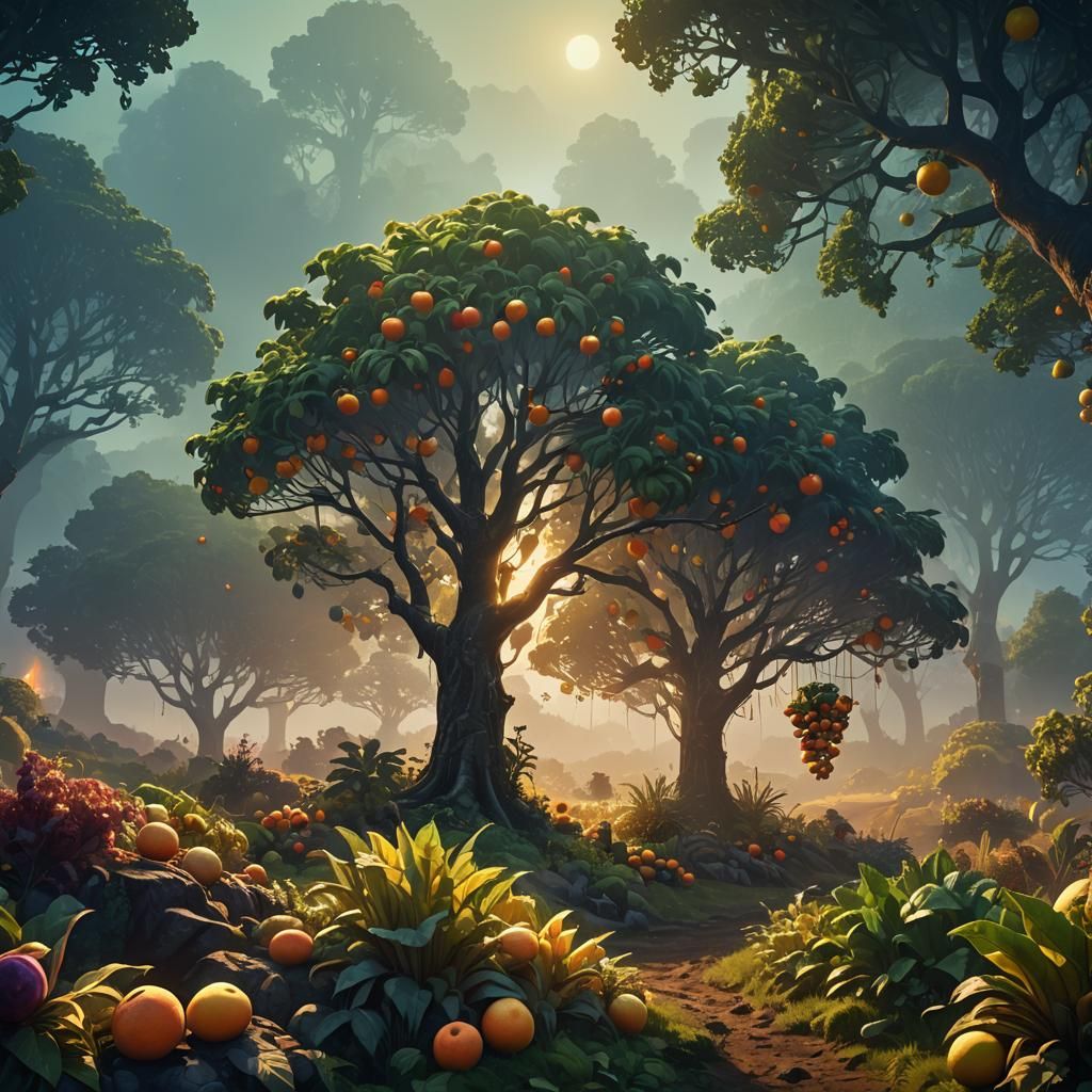 Futuristic Fruit Farm Concept Art in Unreal Engine 5
