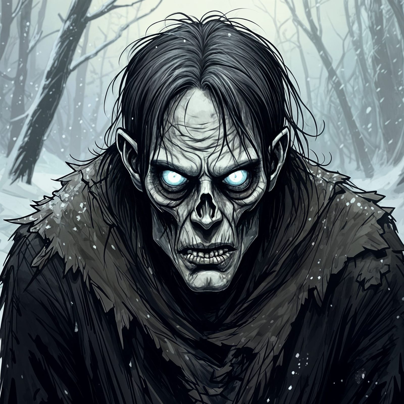 Frost Zombie: Dark Fantasy Illustration