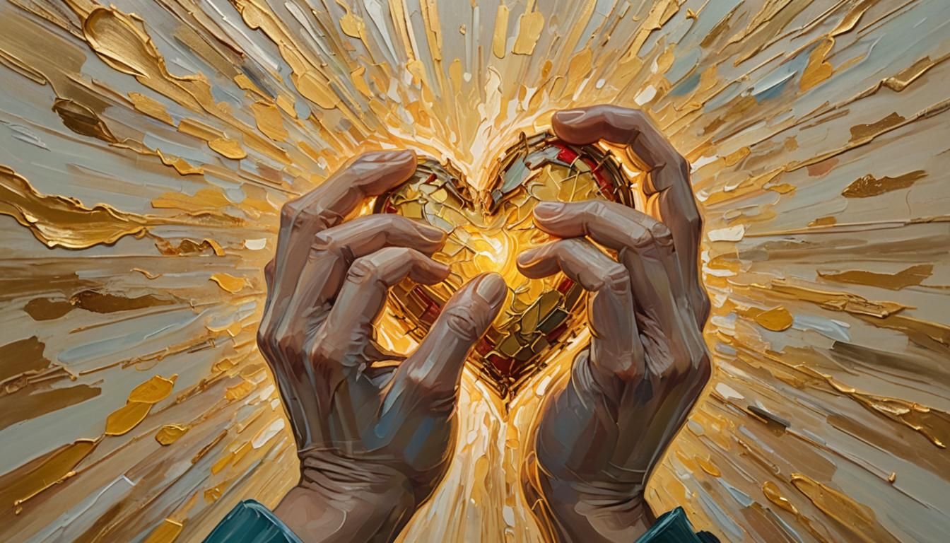 Heartbeats: Expressionist Oil Painting in Van Gogh Style