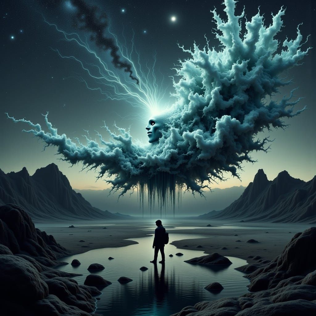 Surreal Industrial Dreamscape in Neon Aesthetic