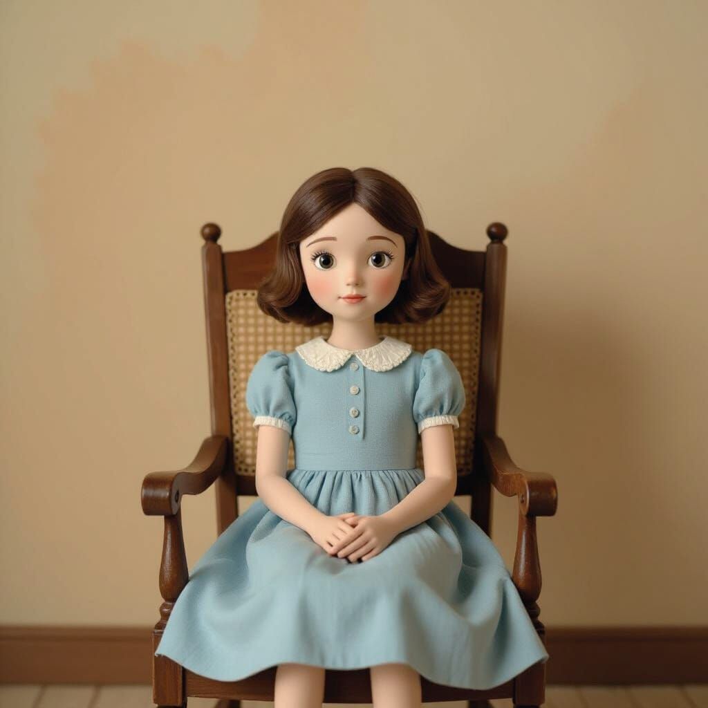 Whimsical Stop-Motion Girl in Vintage Chair