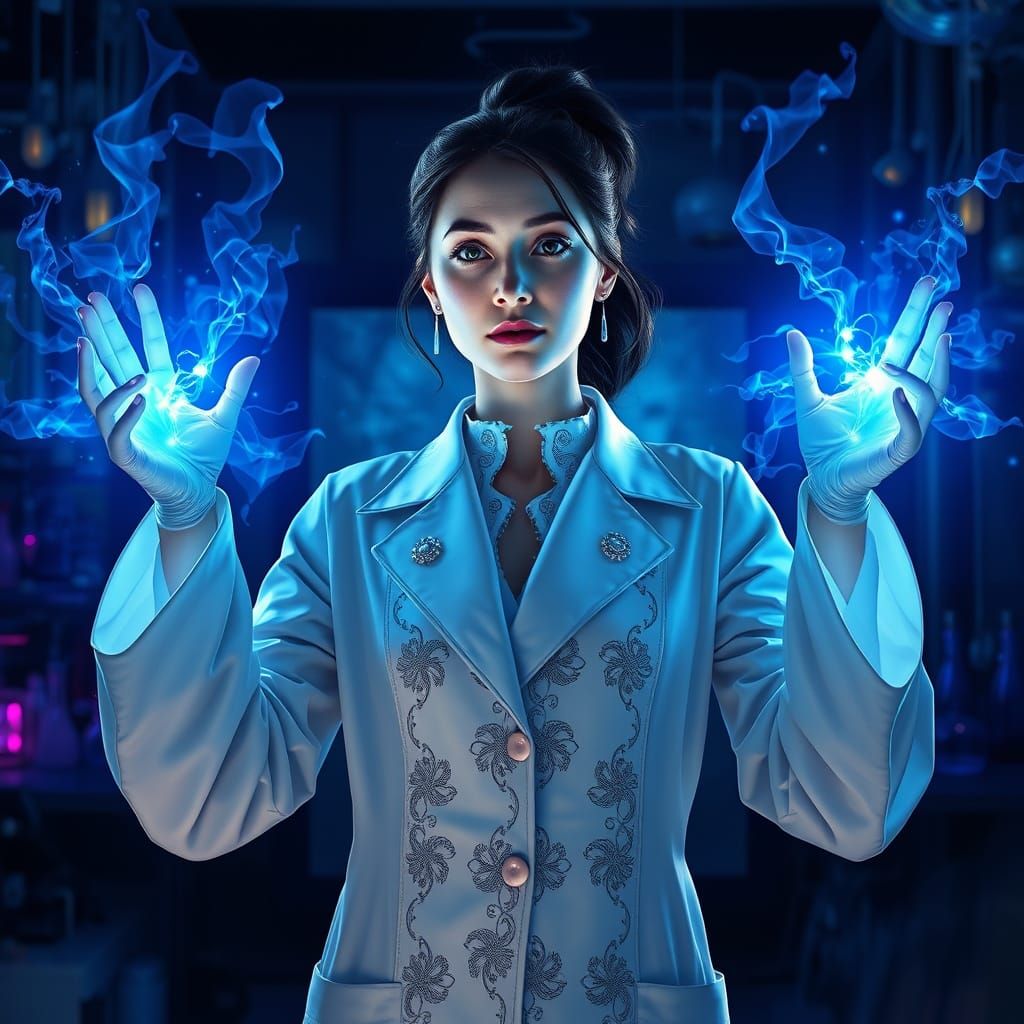 Scientist Unleashes Cosmic Power with Electric Blue Light