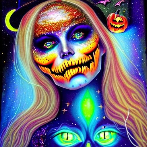 Halloween Goddess in Astral Cosmic Style