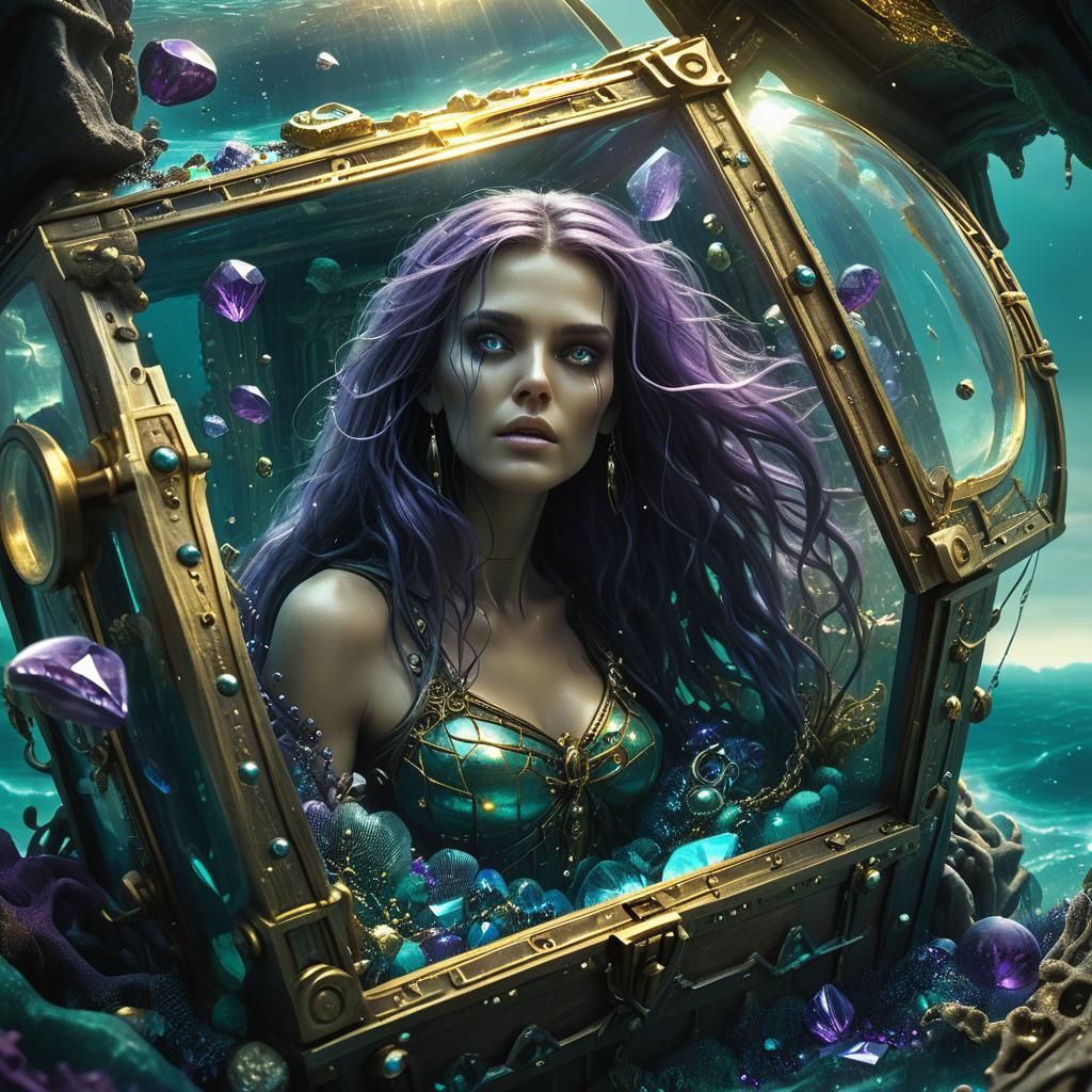 Woman Trapped in Underwater Treasure Chest