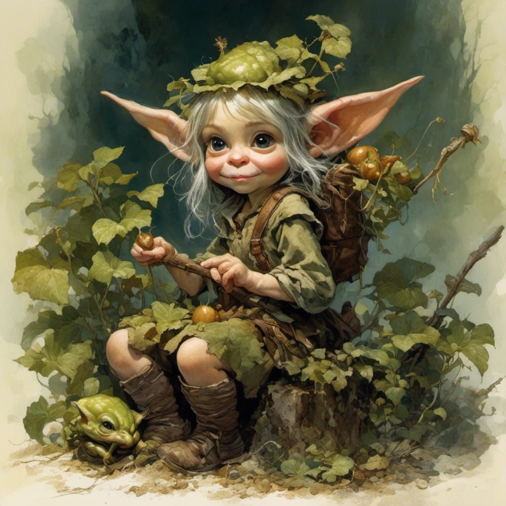 Fantasy Hobbit Goblin Girl in Hyperreal Style