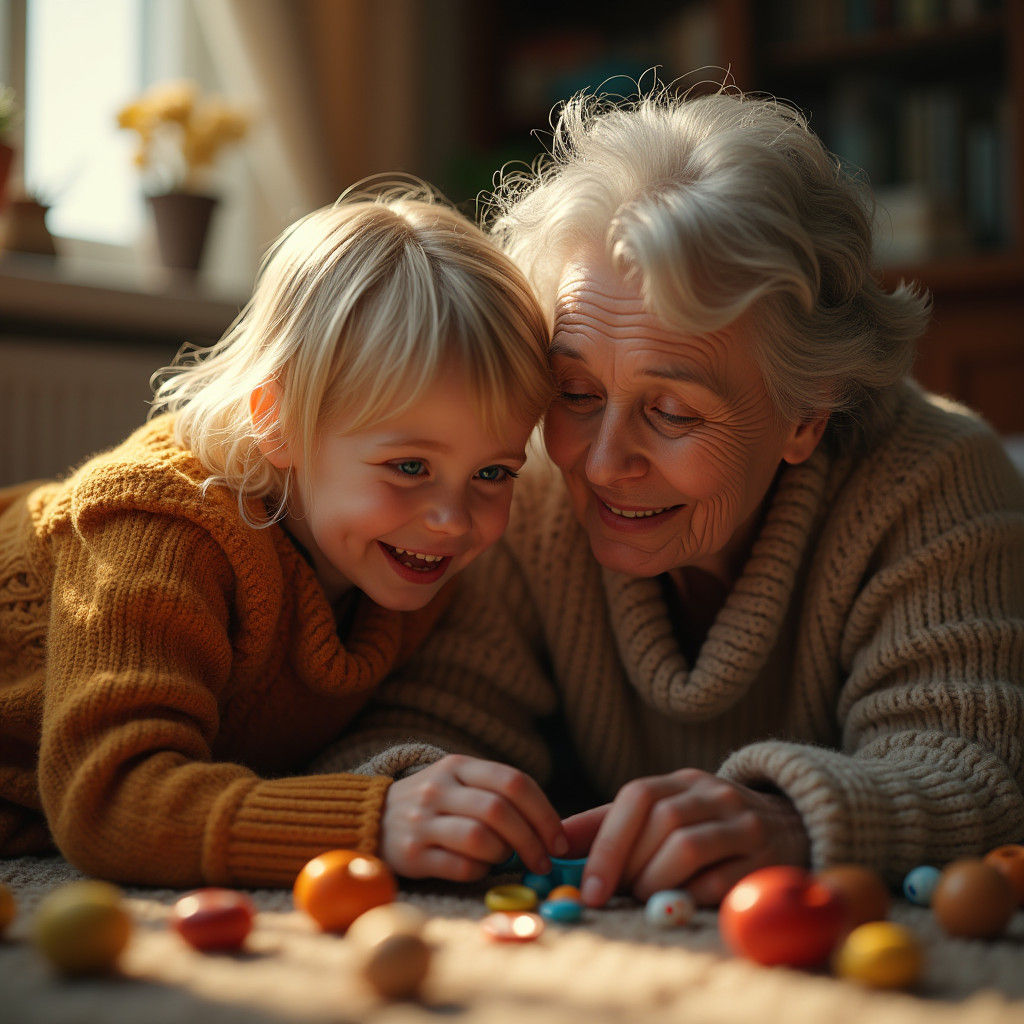 abuela y nieta jugando