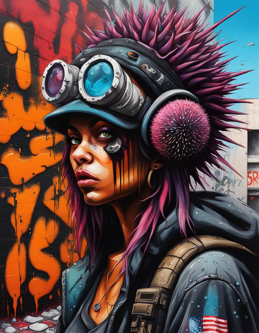 Jazmin Bean War Zone Urchin Graffiti Art