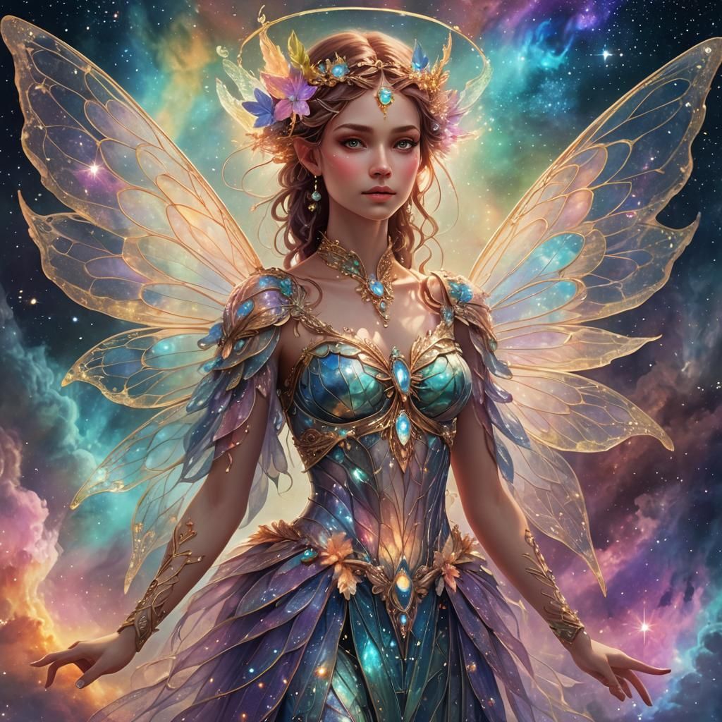 Ethereal Fairy Portrait in Visionary Art Style