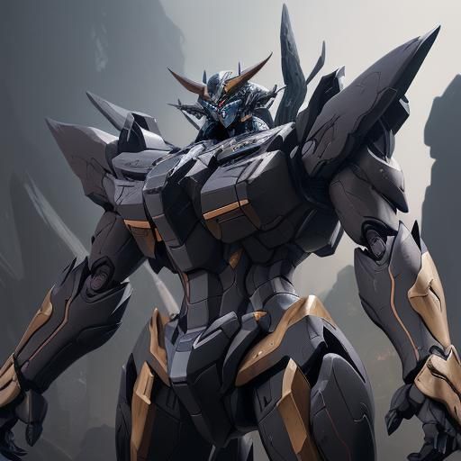 Black Jaguar Gundam Fusion in Detailed Matte Painting