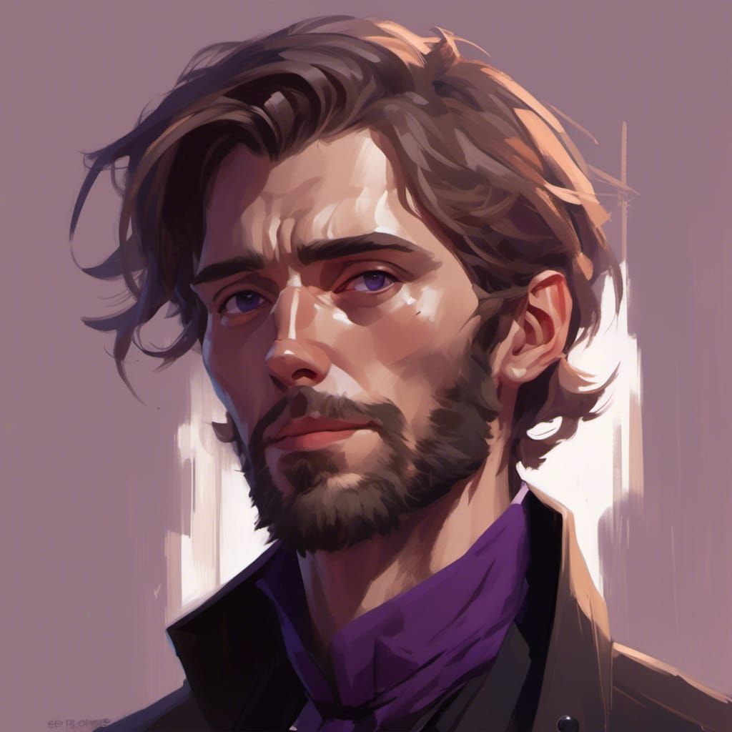 Shy Young Man Portrait by Rutkowski, Artgerm and Mucha