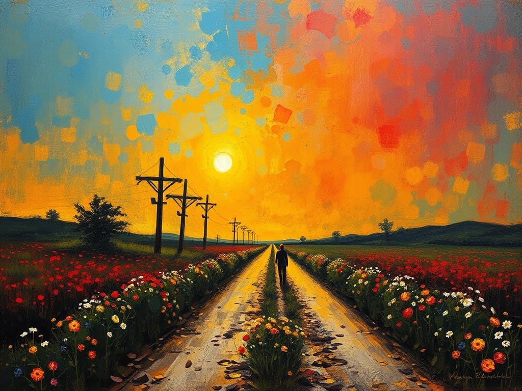 The Road Less Traveled in Expressive Impressionist Style