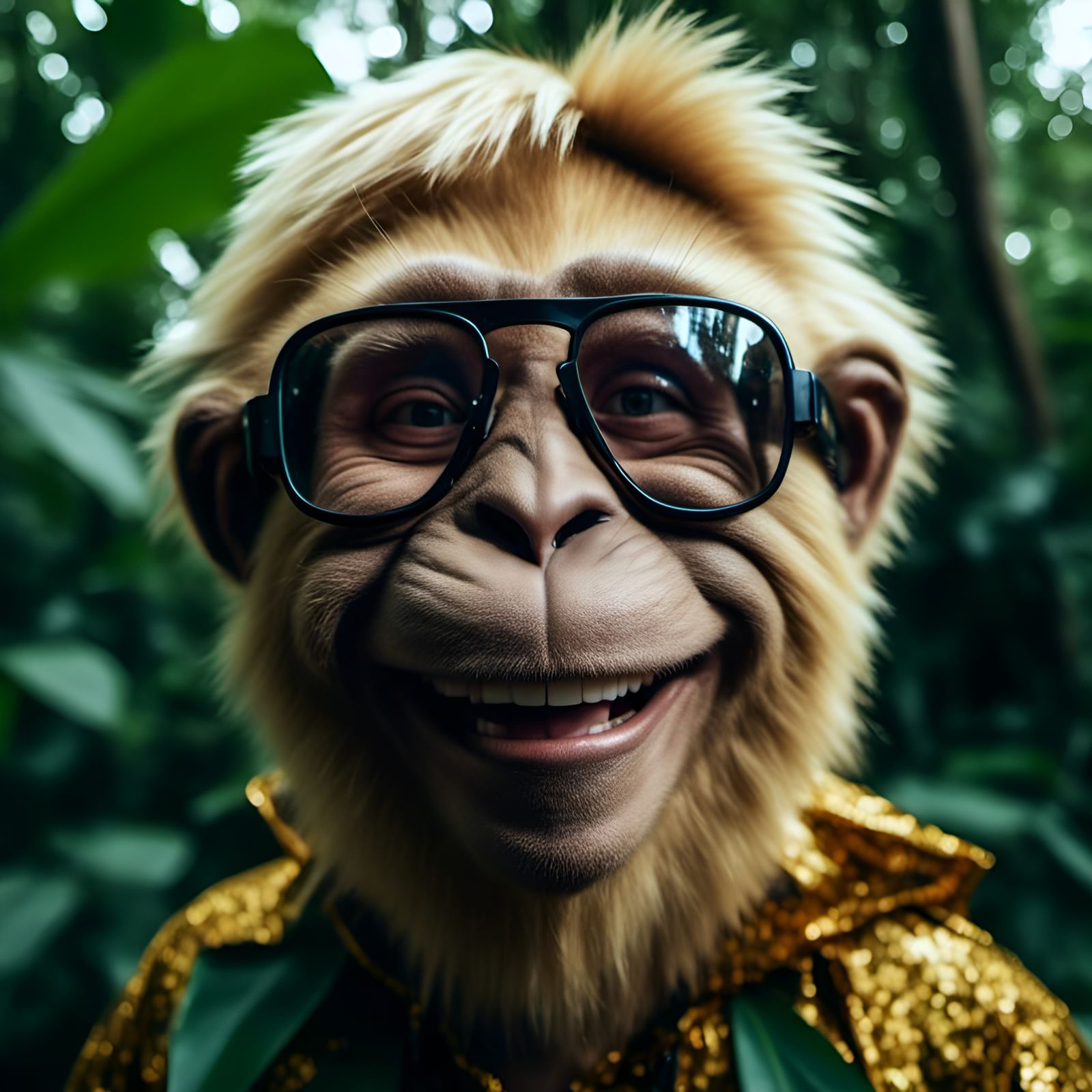 Man in Monkey Costume in Jungle, Animated Style